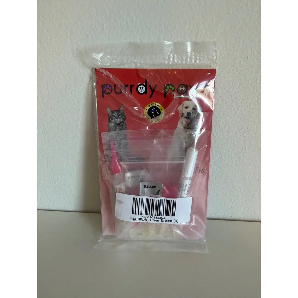 Purrdy Paws Clear Kitten Soft Nail Caps Claw Covers with Adhesive Made in USA